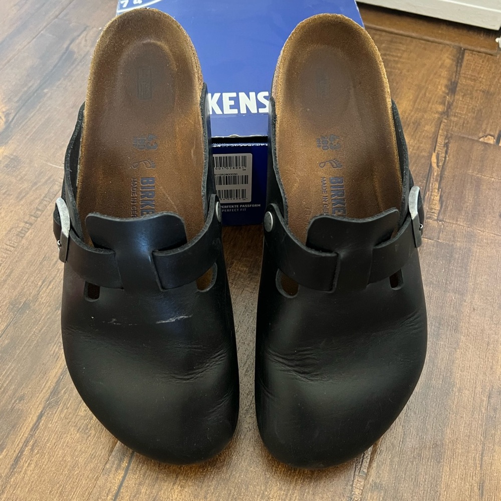 Birkenstock Clog soft footbed men’s Size 10/EU 43, black leather